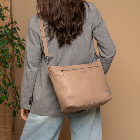 Genti de zi - Geanta de umar Astero din piele naturala, The Chesterfield Brand - Taupe