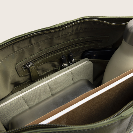 Geanta de umar Astero din piele naturala, The Chesterfield Brand - Verde olive [9]