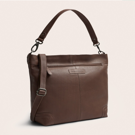 Dama - Geanta de umar Astero din piele naturala, The Chesterfield Brand - Taupe inchis
