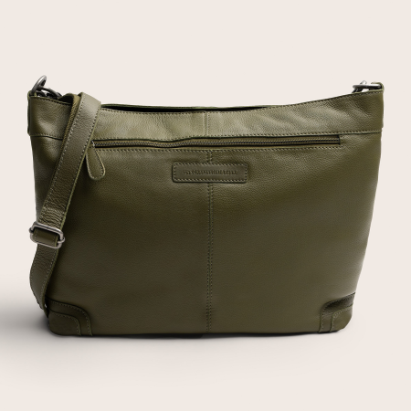 Geanta de umar Astero din piele naturala, The Chesterfield Brand - Verde olive [1]