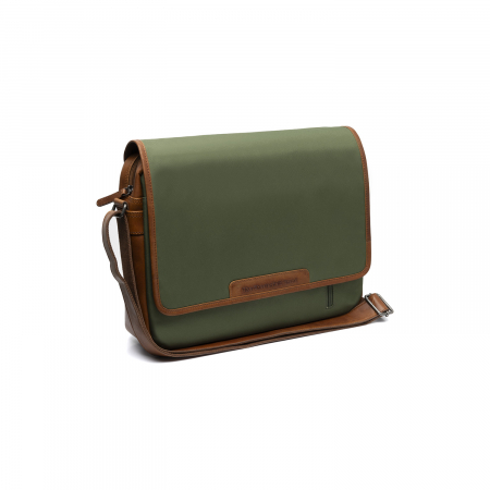 Genti laptop - Geanta de umar din nylon si piele, The Chesterfield Brand, Falun, Verde olive