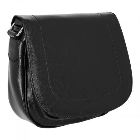 Genti de zi - Geanta de dama din piele naturala, model 180, Negru