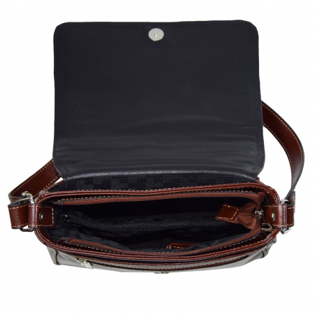 Geanta dama din piele naturala, model 127, de umar si crossbody, Maro coniac [5]