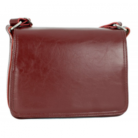Genti de zi - Geanta dama din piele naturala, model 127, de umar si crossbody, Bordo