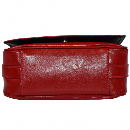 Geanta dama din piele naturala, model 127, de umar si crossbody, Rosu [7]