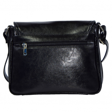 Geanta dama din piele naturala, model 127, de umar si crossbody, Negru [3]