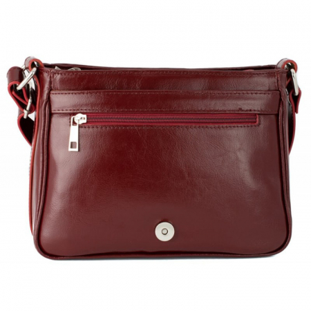 Geanta dama din piele naturala, model 127, de umar si crossbody, Bordo [3]