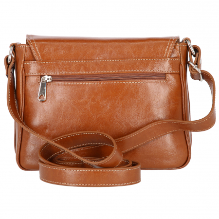 Geanta dama din piele naturala, model 127, de umar si crossbody, Maro tabac [3]