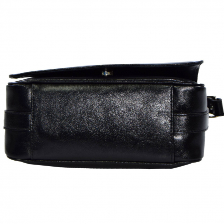 Geanta dama din piele naturala, model 127, de umar si crossbody, Negru [6]