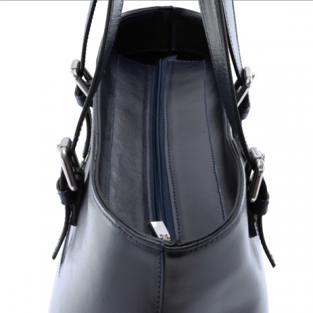 Geanta dama din piele naturala, model 197, de umar, Bleumarin [2]