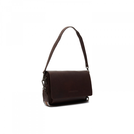 Geanta de umar din piele naturala, The Chesterfield Brand, Aviles, Maro inchis