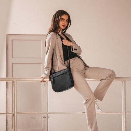 Genti de zi - Geanta de umar, din piele naturala, The Chesterfield Brand, Rubio, Negru