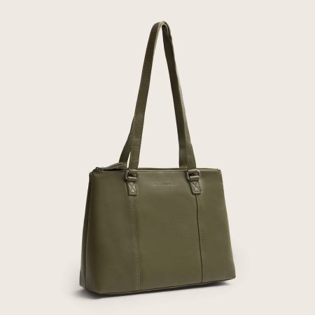 Dama - Geanta de umar Marvos din piele naturala, The Chesterfield Brand - Verde olive