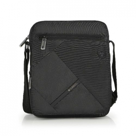 Genti - Geanta de umar pentru barbati, Gabol, material textil impermeabil, Twist, Negru