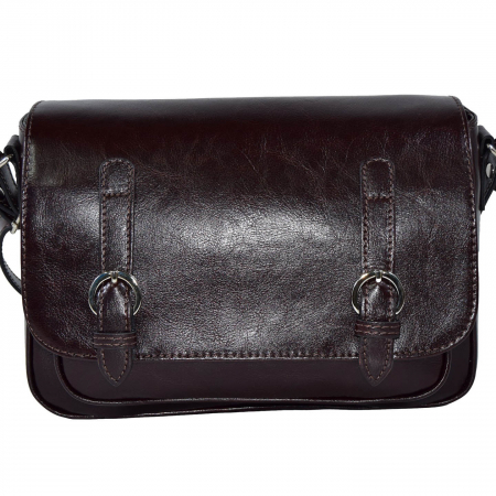 Geanta dama din piele naturala, model 208, crossbody, Maro inchis [2]