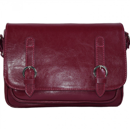 Geanta dama din piele naturala, model 208, crossbody, Bordo [2]