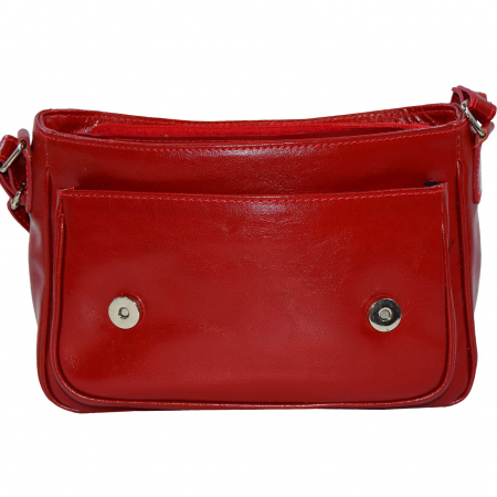 Geanta dama din piele naturala, model 208, crossbody, Rosu [5]