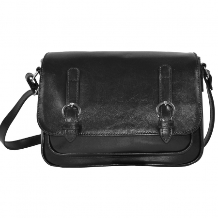 Geanta dama din piele naturala, model 208, crossbody, Negru [2]