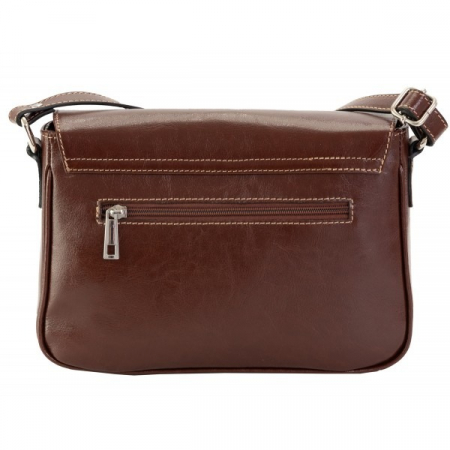 Geanta dama din piele naturala, model 208, crossbody, Maro coniac [3]
