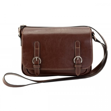 Geanta dama din piele naturala, model 208, crossbody, Maro coniac [2]