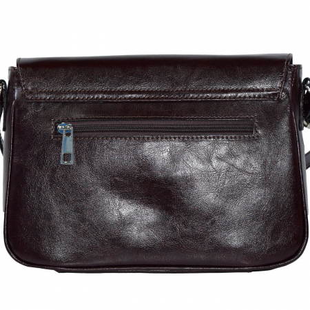 Geanta dama din piele naturala, model 208, crossbody, Maro inchis [3]