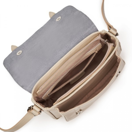 Geanta dama din piele naturala, model 208, crossbody, Bej [4]