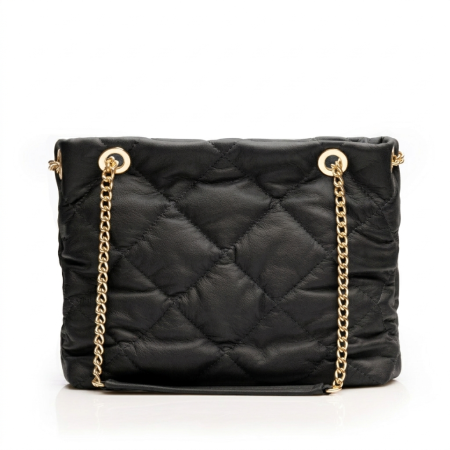 Geanta de umar, piele naturala model matlasat, Negru [2]