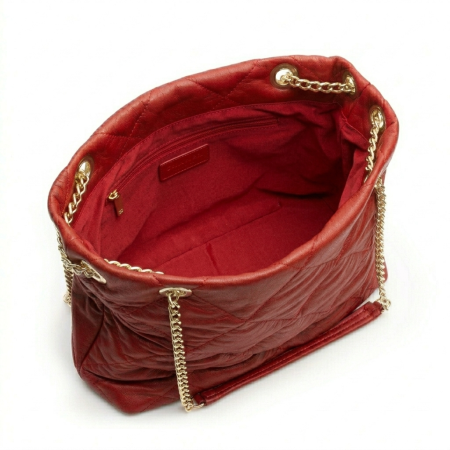 Geanta de umar, piele naturala model matlasat, Rosu [2]