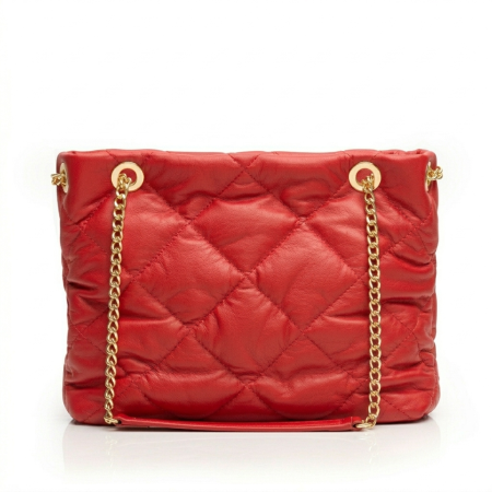 Posete - Geanta de umar, piele naturala model matlasat, Rosu