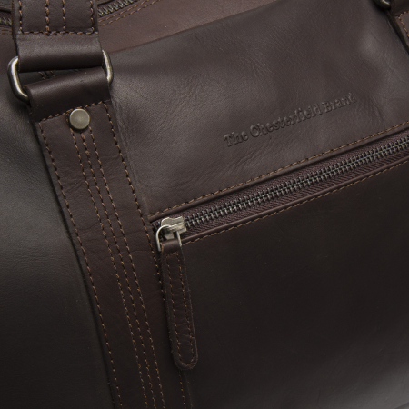 Geanta de voiaj de weekend, unisex The Chesterfield Brand, din piele naturala, Rivaro, Maro inchis [3]