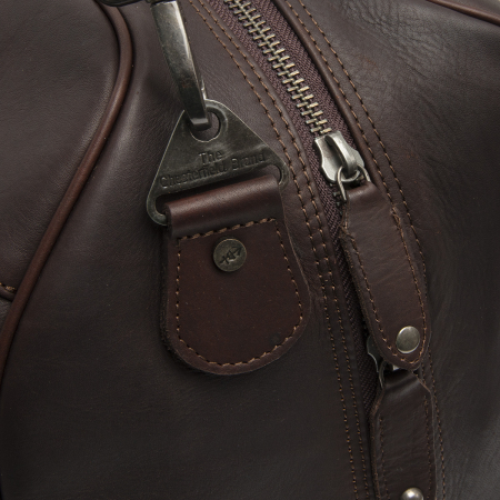 Geanta de voiaj de weekend, unisex The Chesterfield Brand, din piele naturala, Rivaro, Maro inchis [2]