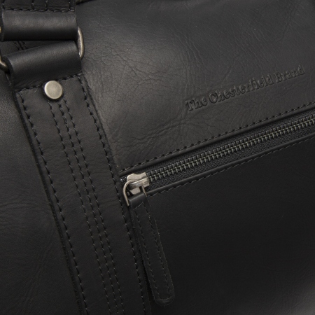 Geanta de voiaj de weekend, unisex The Chesterfield Brand, din piele naturala, Rivaro, Negru [2]