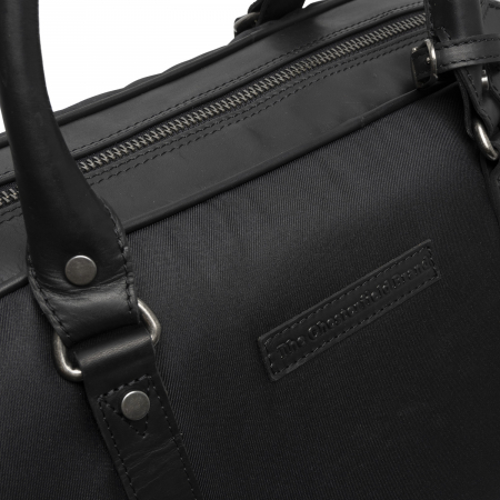 Geanta de voiaj unisex, The Chesterfield Brand, din nylon si piele, Tornio, Negru [2]