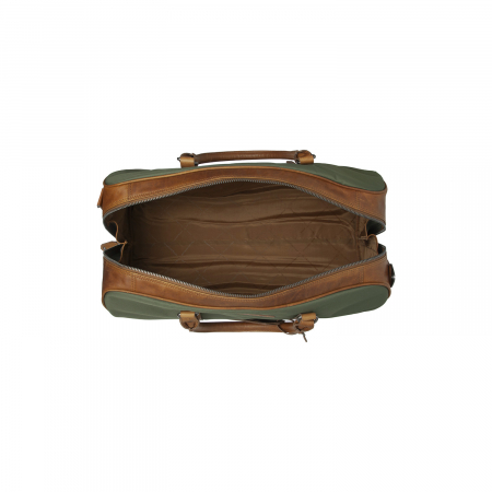 Geanta de voiaj unisex, The Chesterfield Brand, din nylon si piele, Tornio, Verde olive [1]