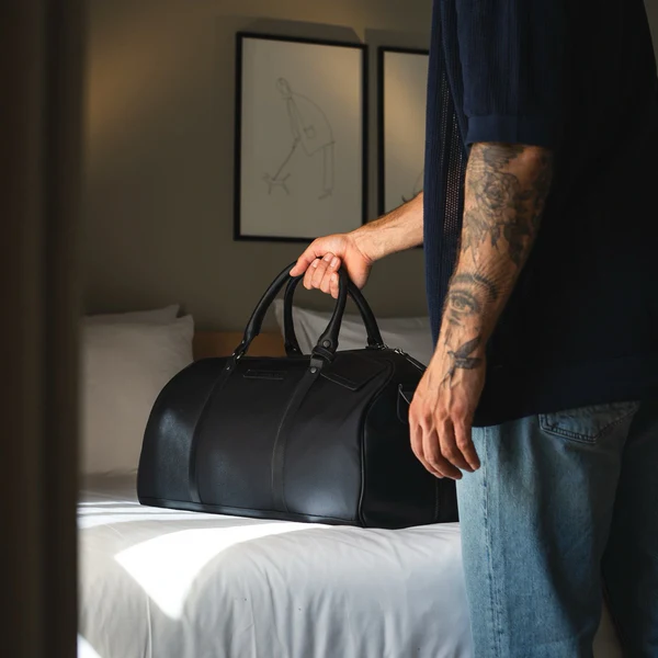 Genti calatorie - Geanta de voiaj unisex, The Chesterfield Brand, din nylon si piele, Tornio, Negru