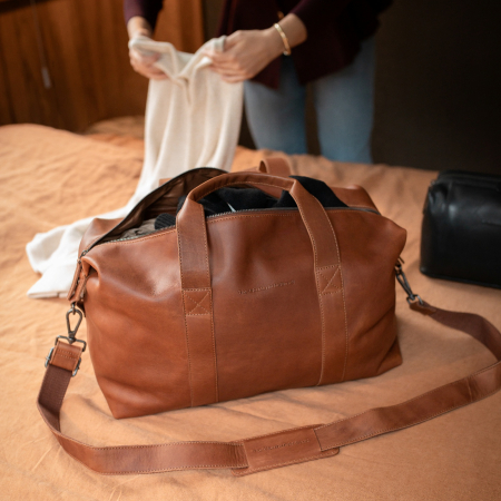 Geanta de voiaj unisex The Chesterfield Brand, din piele moale, Conor, Maro coniac [2]