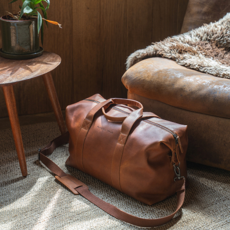 Geanta de voiaj unisex The Chesterfield Brand, din piele moale, Conor, Maro coniac [1]