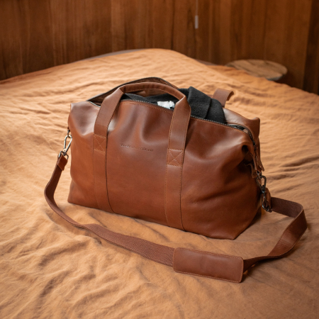 Geanta de voiaj unisex The Chesterfield Brand, din piele moale, Conor, Maro coniac [3]
