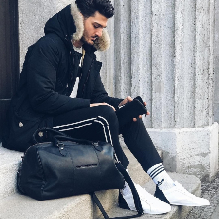 Genti calatorie - Geanta de voiaj unisex The Chesterfield Brand, din piele moale, Liam, Negru