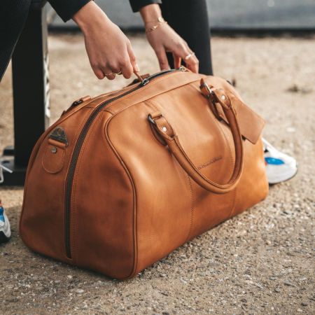 Geanta de voiaj unisex The Chesterfield Brand, din piele moale, Liam, Maro coniac [1]