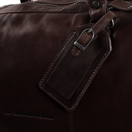 Geanta de voiaj de weekend, unisex The Chesterfield Brand, din piele naturala, William, Maro inchis [6]