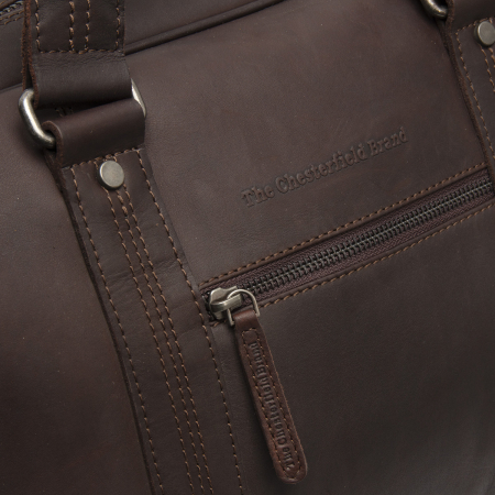Geanta de voiaj unisex The Chesterfield Brand, din piele moale, Volenza, Maro inchis [4]