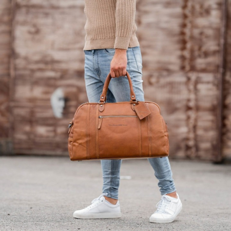 Geanta de voiaj unisex The Chesterfield Brand, din piele naturala, Kiel, Maro coniac