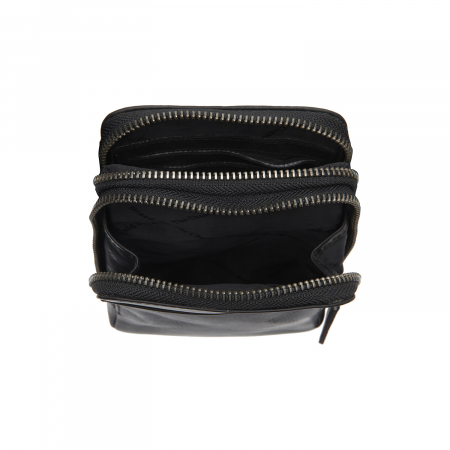 Geanta din piele naturala pentru telefon, The Chesterfield Brand, Alesund, de umar, Negru [5]