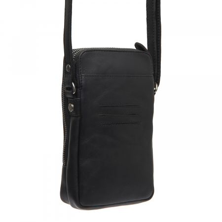 Geanta din piele naturala pentru telefon, The Chesterfield Brand, Alesund, de umar, Negru [6]