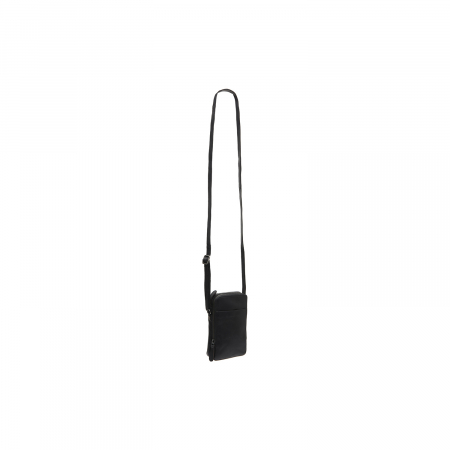 Geanta din piele naturala pentru telefon, The Chesterfield Brand, Alesund, de umar, Negru [1]