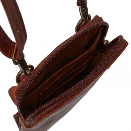 Geanta din piele naturala pentru telefon, The Chesterfield Brand, Cuba, Maro coniac [1]