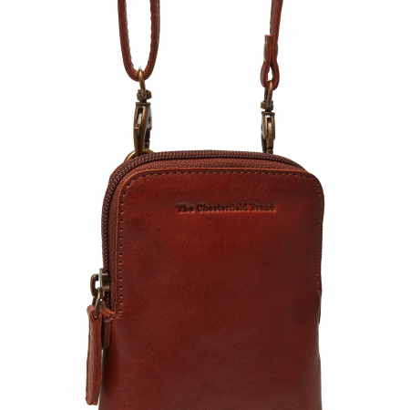 Geanta din piele naturala pentru telefon, The Chesterfield Brand, Cuba, Maro coniac [3]