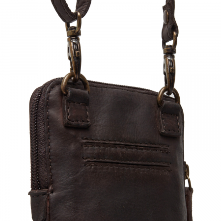 Geanta din piele naturala pentru telefon, The Chesterfield Brand, Cuba, Maro inchis [3]