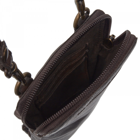 Geanta din piele naturala pentru telefon, The Chesterfield Brand, Cuba, Maro inchis [1]